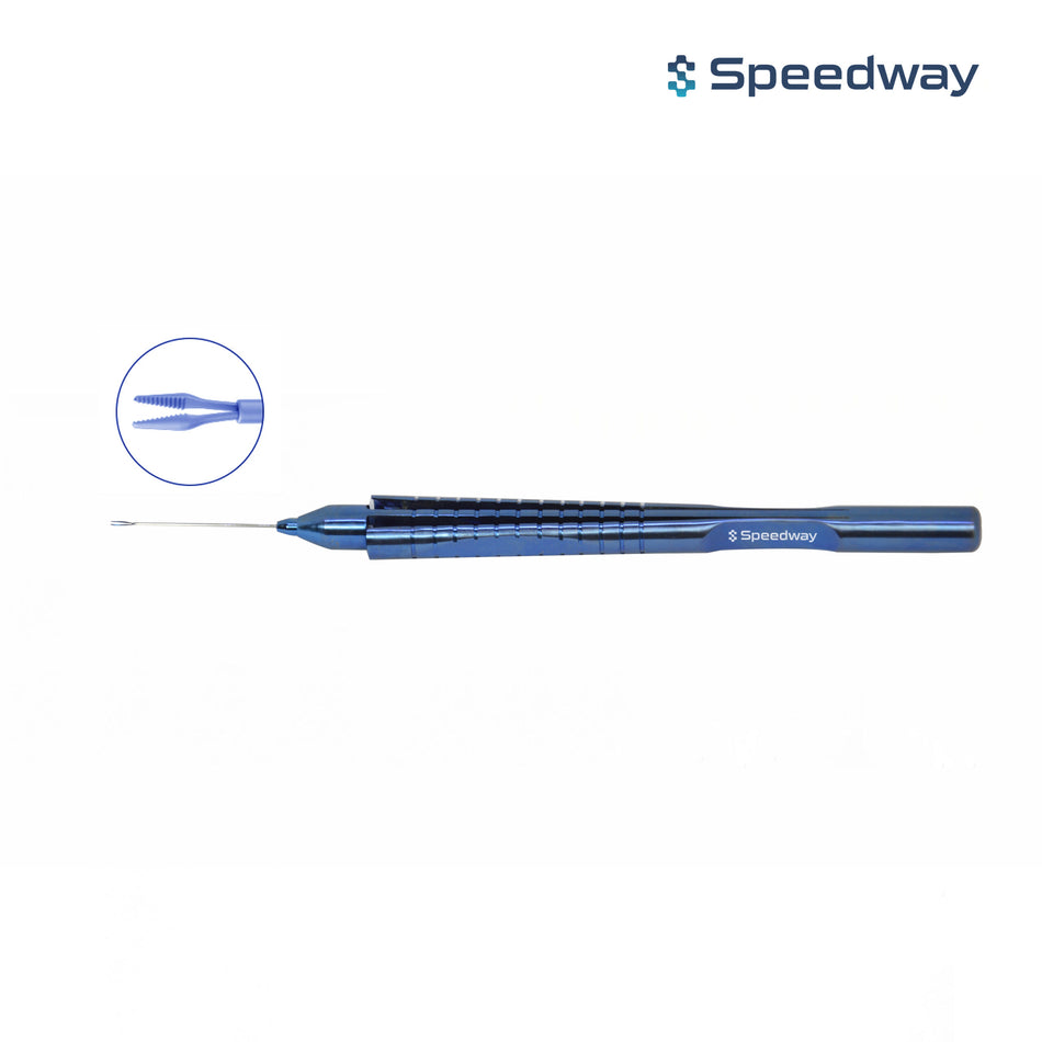 Speedway Vitreoretinal Serrated Forceps Straight 23G Titanium