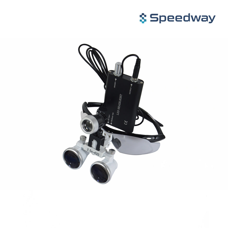 Speedway Loupe Operating 2.5x Loupe Sporty Frame with Light